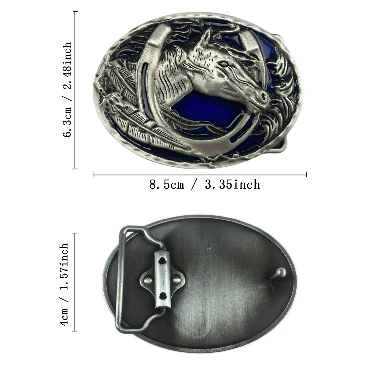 Retro Oval Western Cowboy Horse Head Belt Buckle Fashion Leather Accessory Classic Trend Drop Shipping