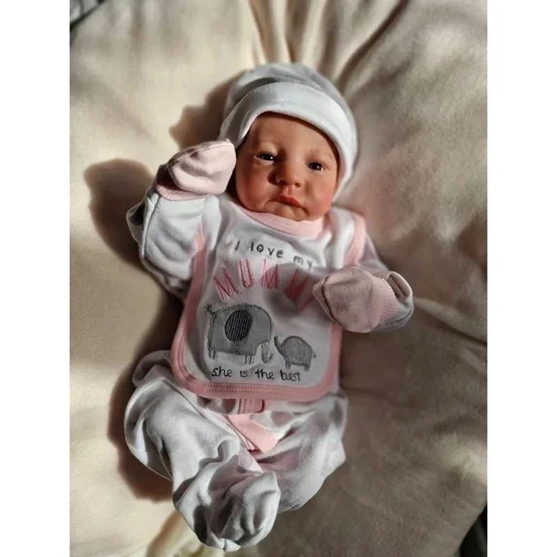 45CM Already Finished Reborn Baby Doll Levi Awake Newborn Baby Size 3D Skin with Visible Veins Collectible Art Doll Bebe Reborn