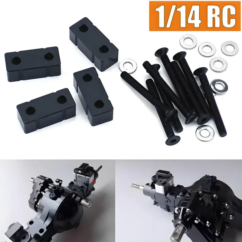 4pcs Rear axle height increasing pad for tamiya 1/14 RC Truck for SCANIA 770S R620 for Volvo FH16 for ACTROS 3363 Car