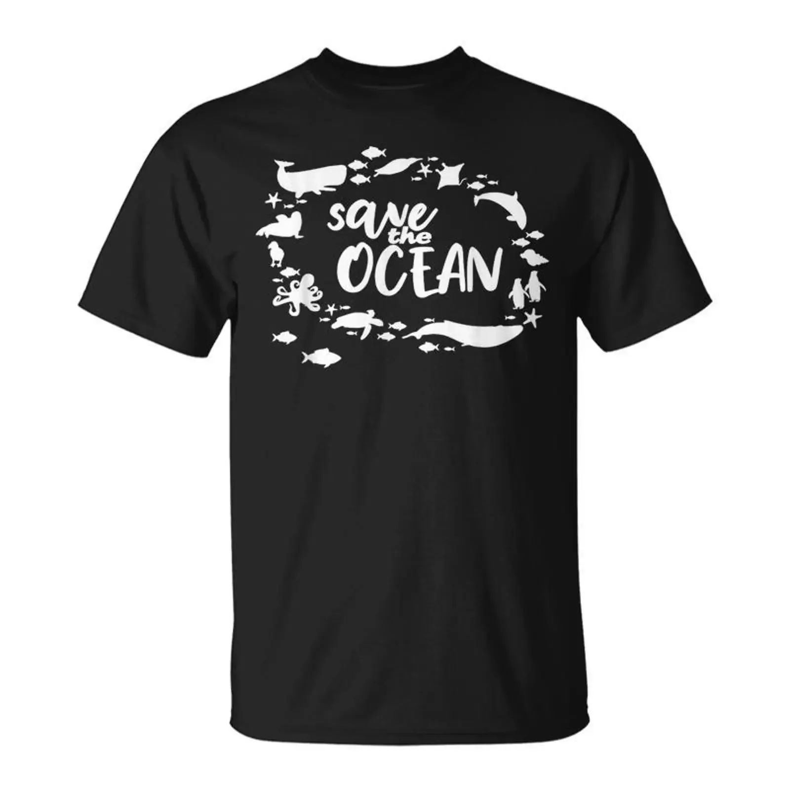 Save the Ocean Protect Marine Animals Reduce Waste Zero Plastic T Shirt Cadeauxyz vintage Washed Versatile Stylish
