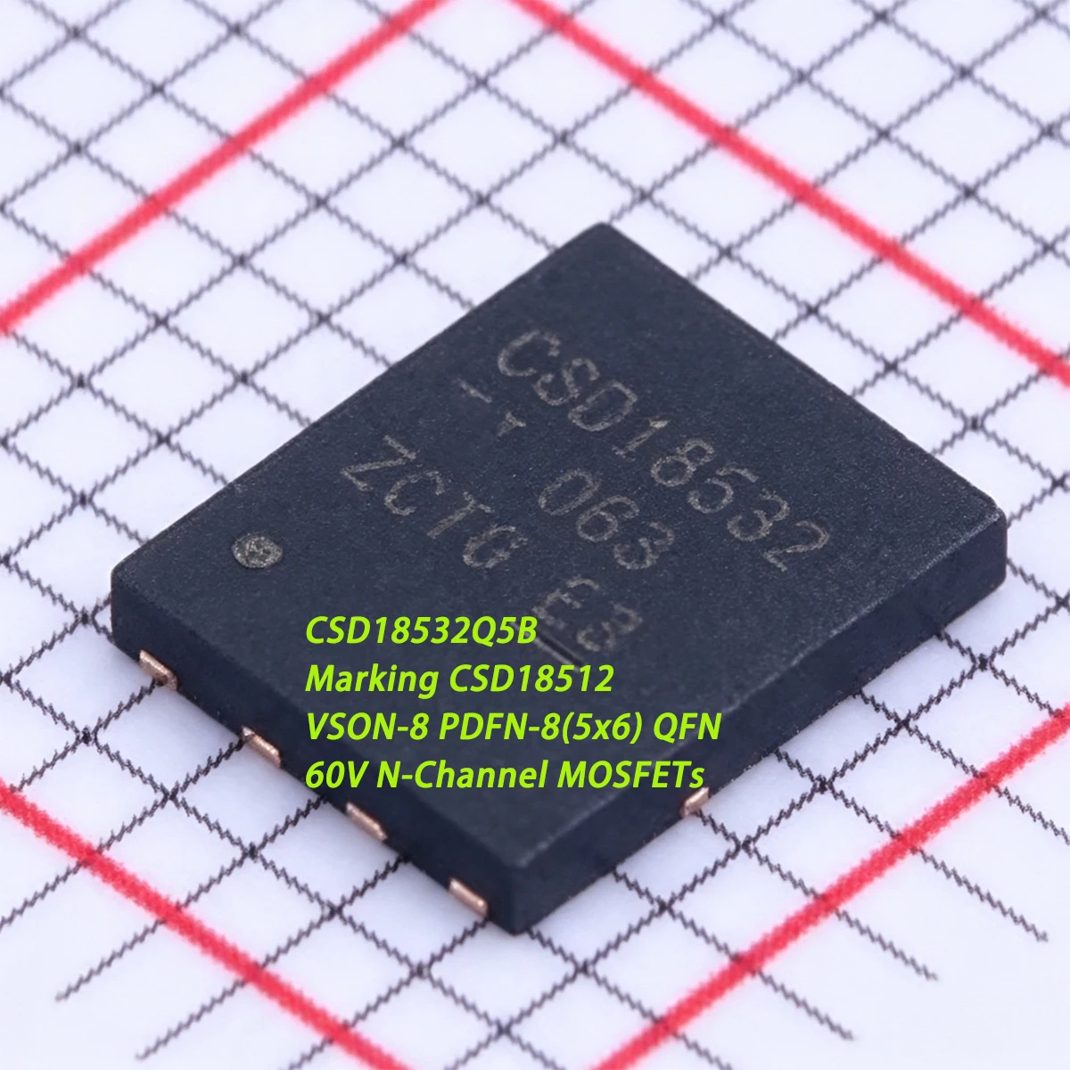 5PCS CSD18532Q5B Marking CSD18512 VSON-8 PDFN8 5x6 QFN 60V 100A 156W 2.5mΩ N-Channel NEW Original Field-Effect Transistor MOSFET