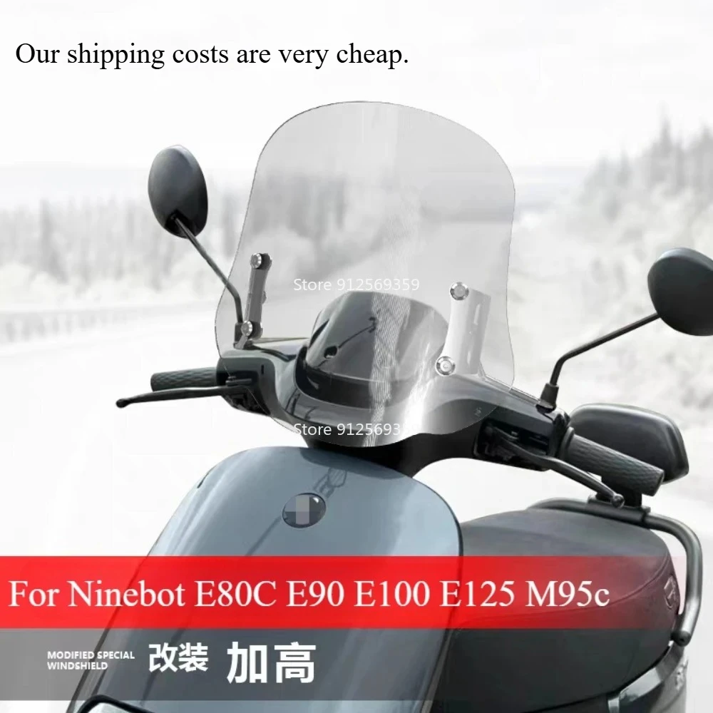 

Motorcycle Windshield Round Headlight Street Bikes Windscreen Screen Glass for Ninebot E80C E90 E100 E125 M95c