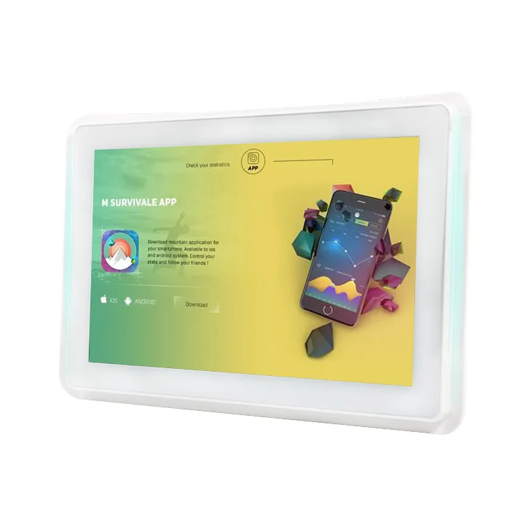 10'' Wall Mount Android NFC Tablet RK3288 Digital Signage 10.1'' 16GB Meeting Room  with LED Light Bar