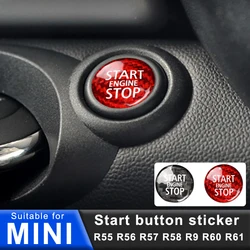 Car Starter Button Sticker For MINI ONE COOPER S JCW R55 R56 R57 R58 R60 R61 Carbon Fiber Ignition Button Sticker Accessories