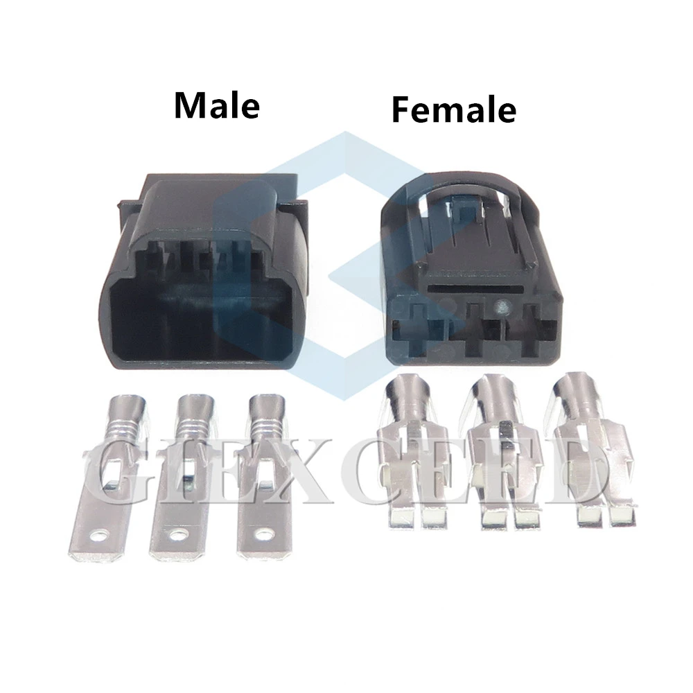 2 مجموعات 3 دبوس التيار المتناوب الجمعية 1823137-1 1823138-1 4G0919321A 4G0919321 السيارات ذكر أنثى لرسو السفن موصلات كابل السيارة تسخير المقبس #2