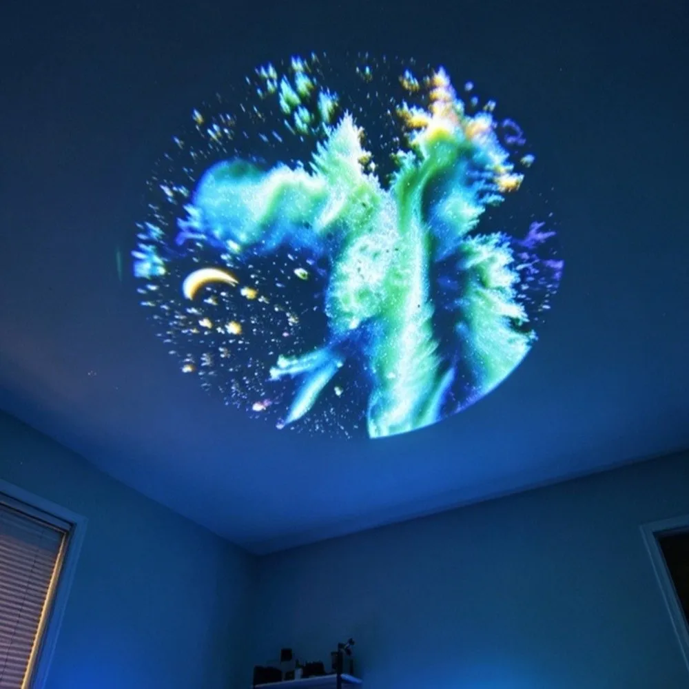 360 Degree Rotating Star Projector Light USB Powered Interchangeable Slides Star Background Light Flexible Neck Atmosphere Lamp