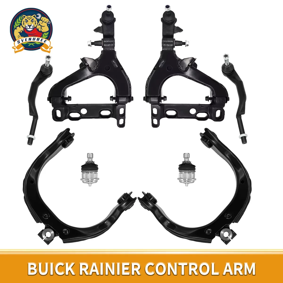 

Svenubee 4Pcs Front Control Arms Tie Rods Ball Joints for BUICK RAINIER CHEVROLET GMC OLDSMOBILE ISUZU SAAB 2003-2007 K620467
