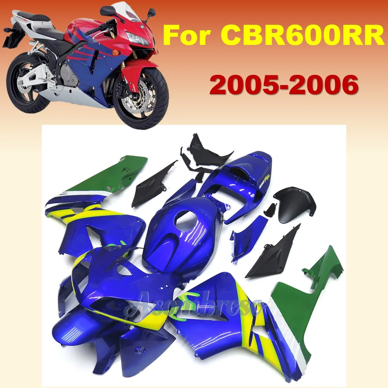 for HONDA CBR600RR 2005 2006 Movistar Blue Green Fairing kit cbr 600rr 05 06 CBR600 RR Bodywork Fairings