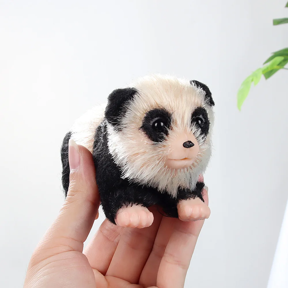 Simulation Mini Silicone Panda Baby Dolls Toy Soft Lifelike Cute Mini Reborn Panda Newborn Animal Doll Baby Interactive Toy Gift