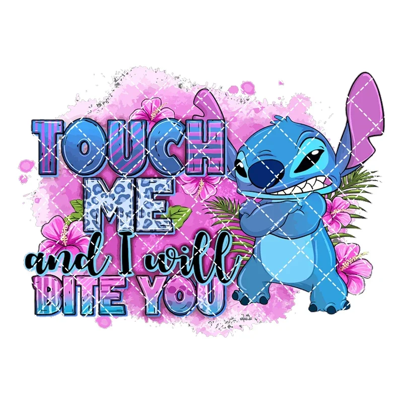 Disney Stitch cartoon opstrijkbare warmteoverdrachtstickers voor kleding DTF pinted vinyl thermische applicaties wasbare T-shirt sticker