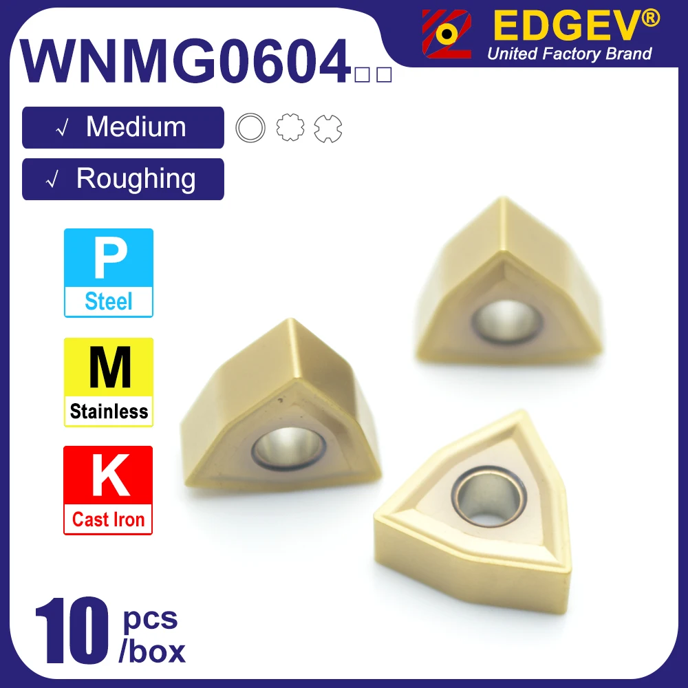 

EDGEV 10 шт. WNMG060404 WNMG060408 WNMG CNC вольфрамовый фоторезак Токарные инструменты для обработки нержавеющей стали