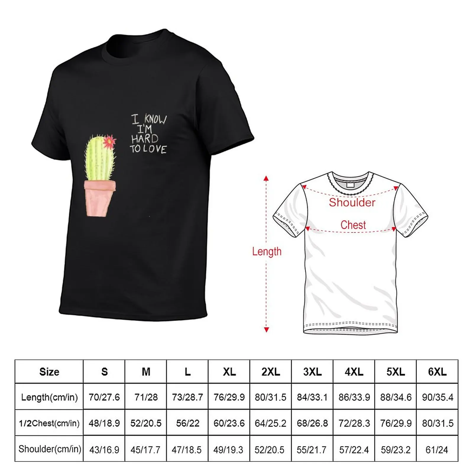 Sad Cactus T-Shirt heavyweights summer top animal prinfor boys hippie clothes oversized t shirts for men