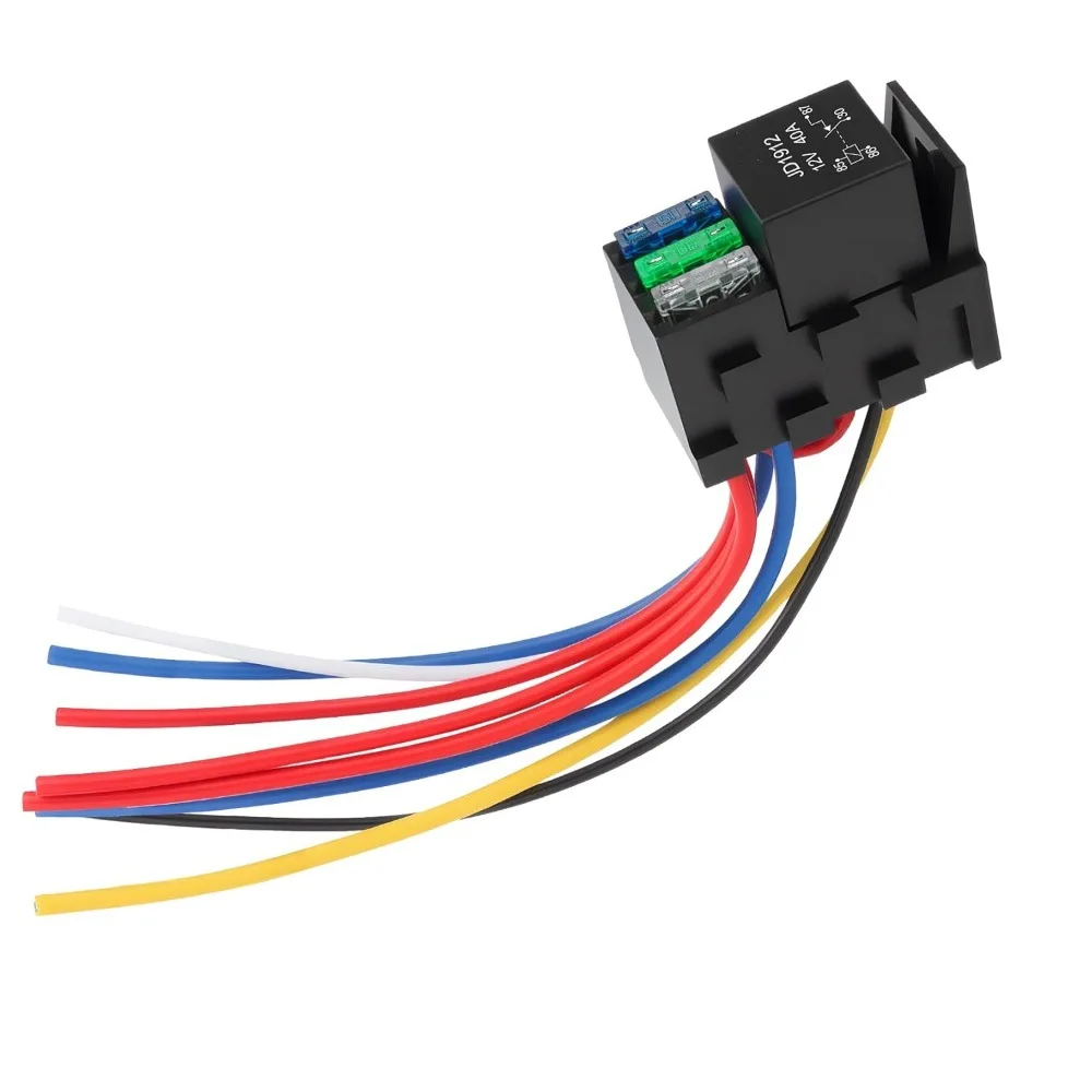 3 Way Fuse Relay Kit 40A 4 5Pin 12VWith 1 2 Relay And 3 Fuses 3-channel Fuse Box For Pickup Trucks Trailers Camper Boats
