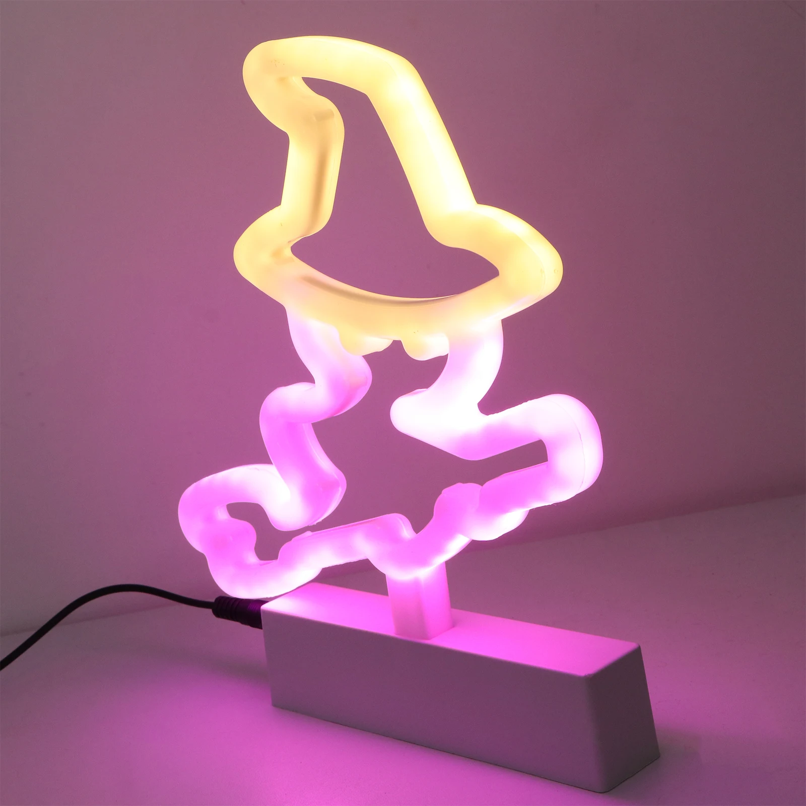 

1 pc Halloween Desktop Witch Shape Led Lamp Ornament Bar Atmosphere Light Creative Halloween Night Lamp Energy Saving Usb