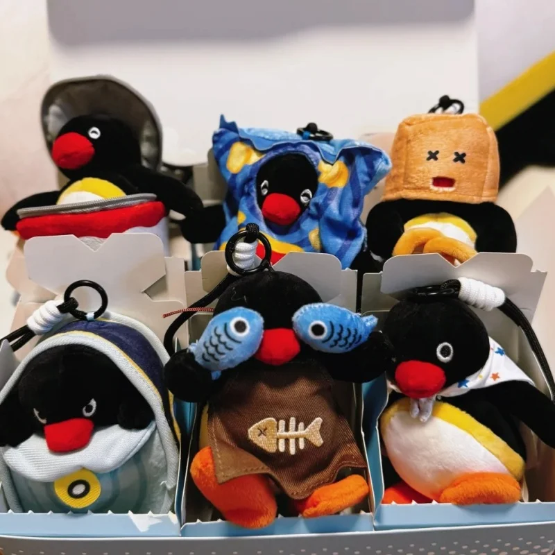 Genuino Pingu Hide And Seek Series Blind Box Peluche Ciondolo Giocattolo Da Collezione Alla Moda Appeso Ornamento Ragazze Casa Bambole Decorative