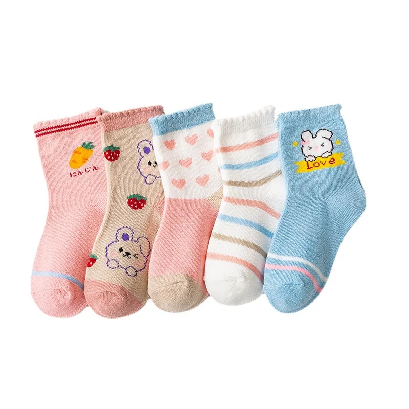 

5 Paris/Lot Children Socks for Girls Boys Cotton Fashion Baby Little Rabbit Monkey Cartoon Socks Children Clothes Accessories