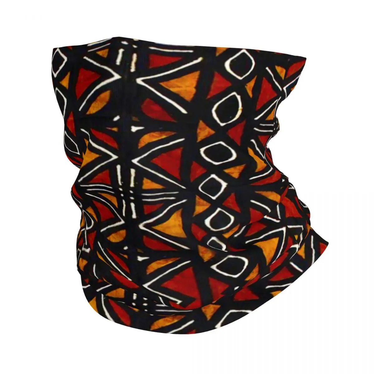 African Bogolan Mudcloth Pattern Bandana Neck Cover Printed Wrap Scarf Multi-use Balaclava Riding For Men Women Adult Winter