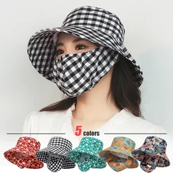 New Outdoor Summer Work Face Protection Full Protection Bucket Hat Seaside Sunscreen Mask Hats Integrated Fisherman Hats