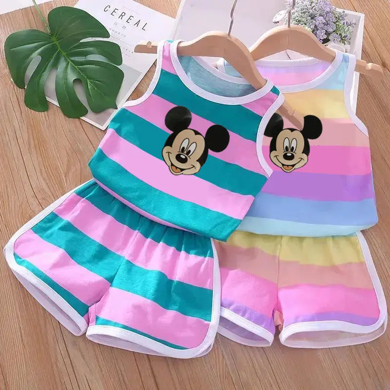 Children's Vest Set New Print Unisex Children's Summer Trend Baby Sleeveless Shorts Two-piece Set