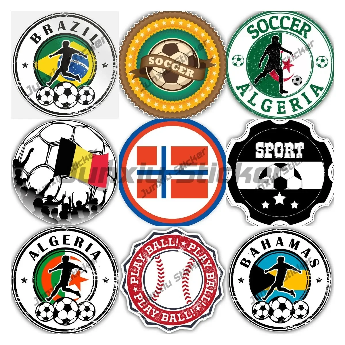 Creative Nation Stamp Football Sports Decals Football Player Soccer Sport Stamp Vinyl Sticker Decals for Cars Decoration