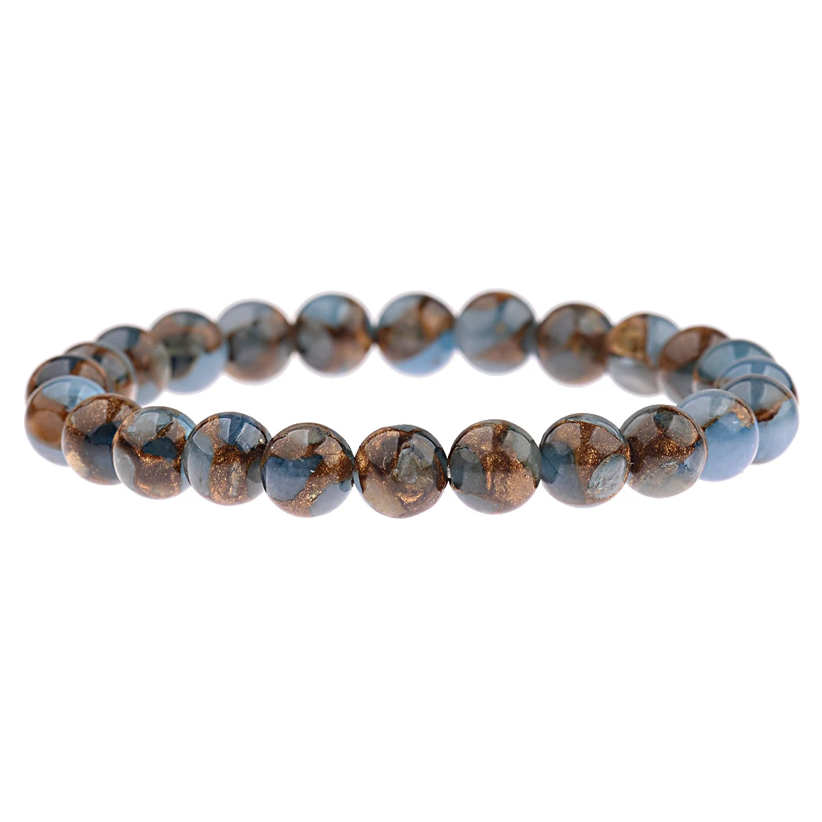 Classic Blue Agates Bracelets Natural Stone Beads Elasticity Rope Men Women 8MM Reiki Opal Bracelet Wholesale