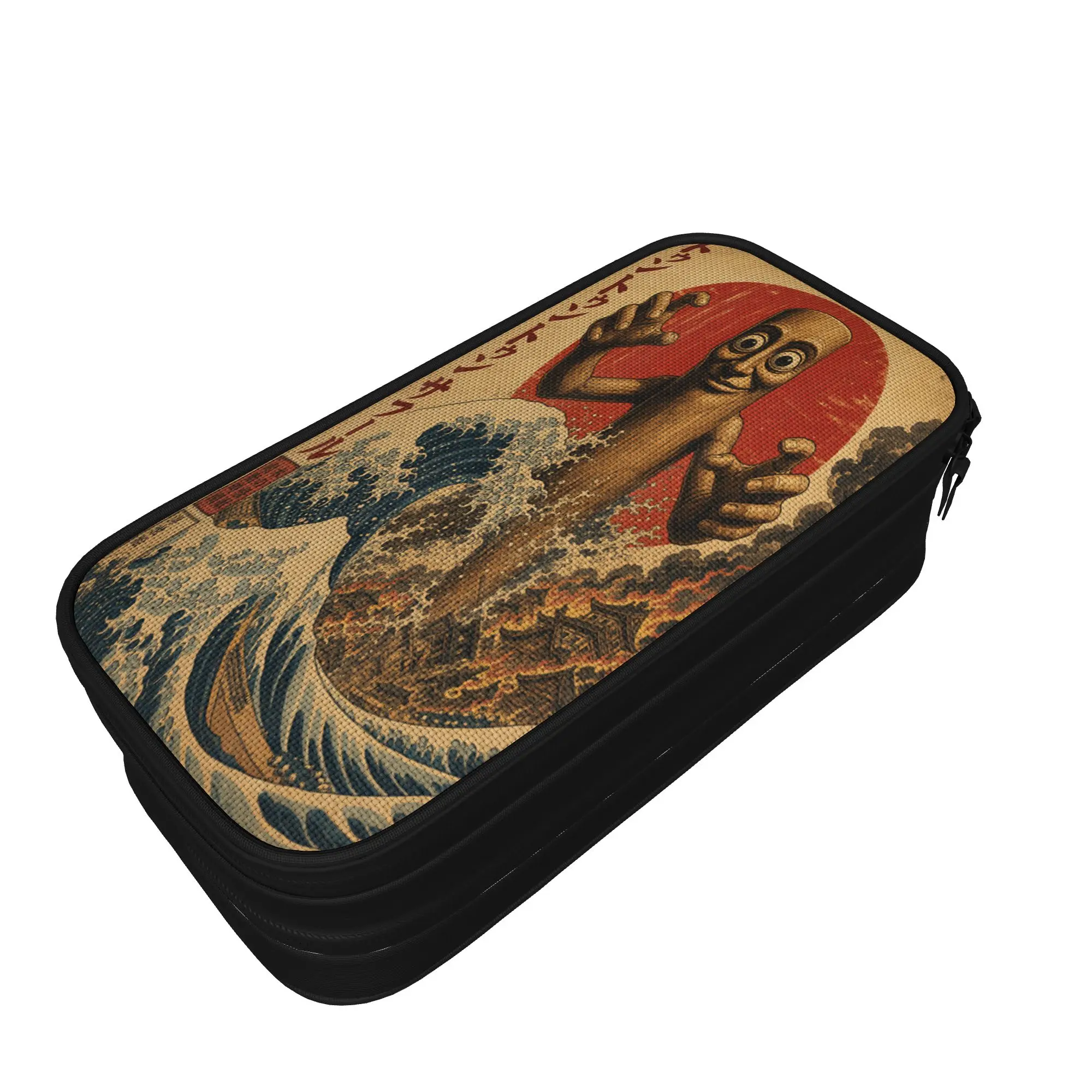Tung Tung Tung Sahur Japanese Poster Brainrot Meme Pencil Case Zipper Pen Box Girls Boys Lovely Large School Pencil Cases