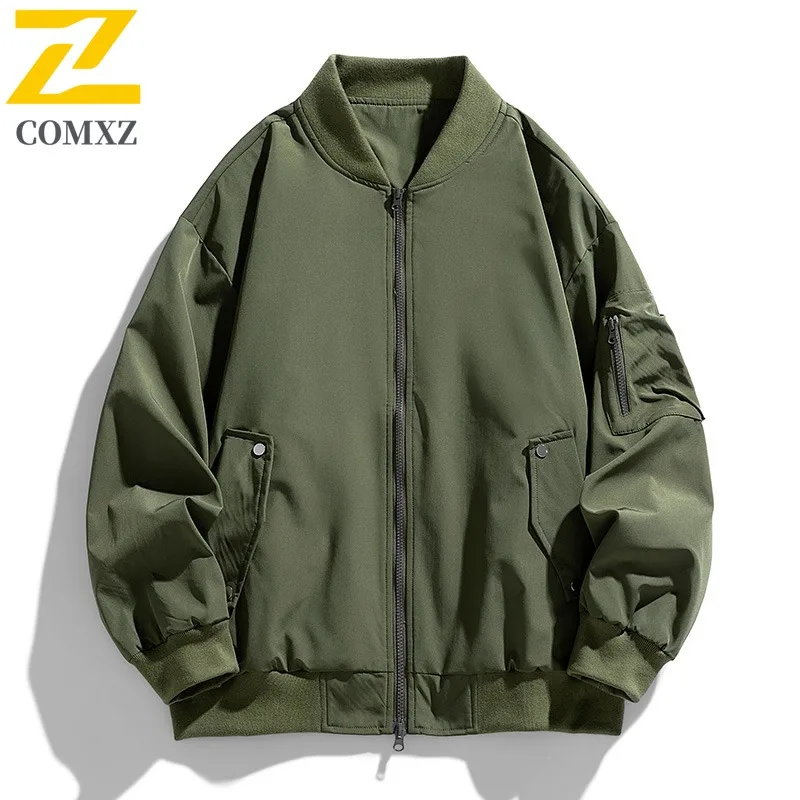 

Мужская спортивная куртка на открытом воздухе, рабочая одежда, стильная пилотная конструкция, однотонная, универсальная, бейсбольная, легкая, дышащая, ветрозащитная, модная