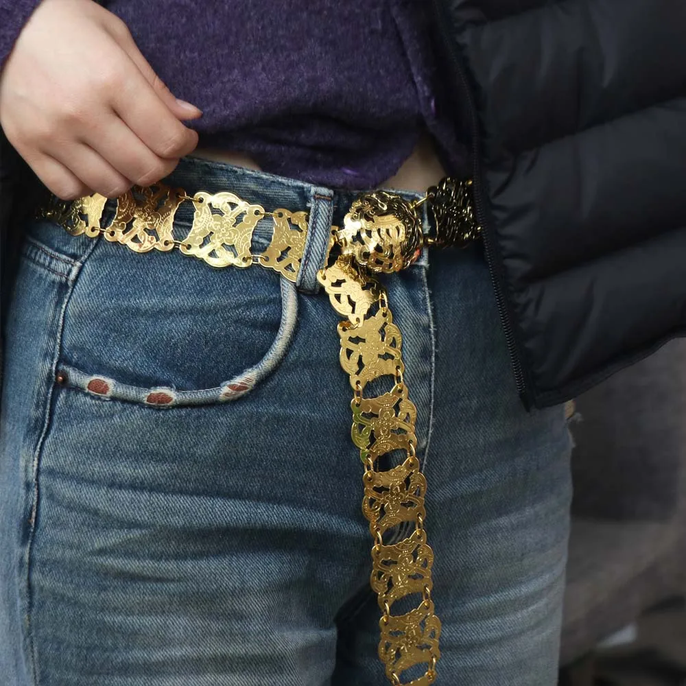 

Простая резная металлическая цепочка для тела, украшения для тела, Золотой цветок, поясная цепочка, индийский арабский серебряный пояс для танца живота, летний пояс