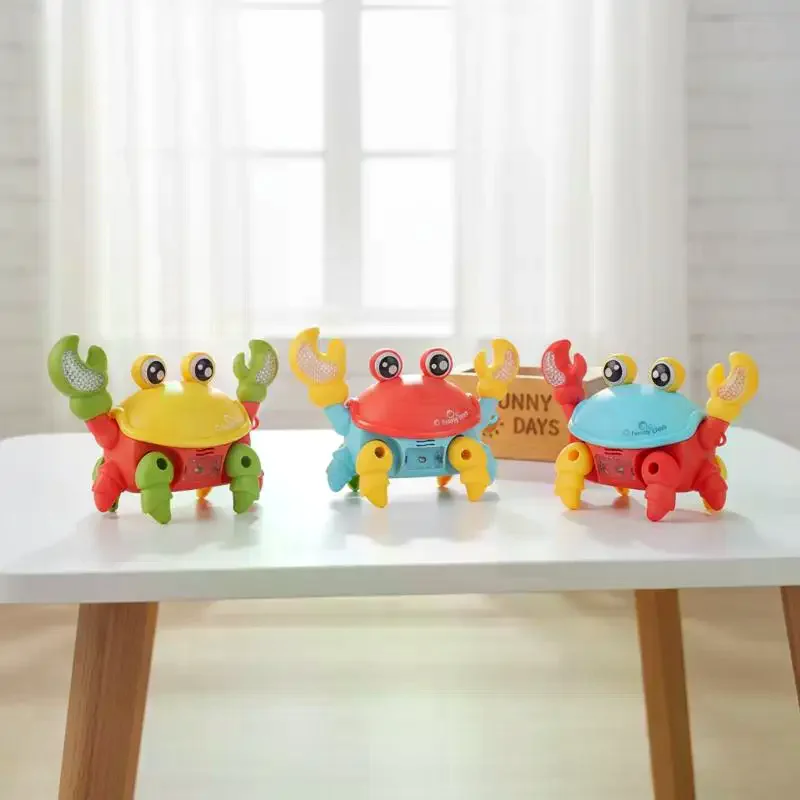 Electric Crawling Crab Toy 1Pcs Kids Musical Light Up Crab Toy for Baby Infant Tummy Time Birthday