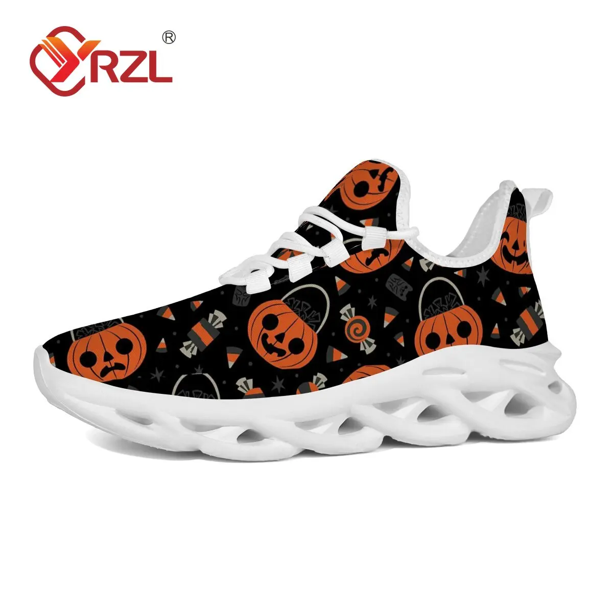 

YRZL Lightweight Men's Sneakers Halloween Design Slip-On Sports Anti-Slip Wear-Resistant Gym Casual Shoes Lightweight Sneakers