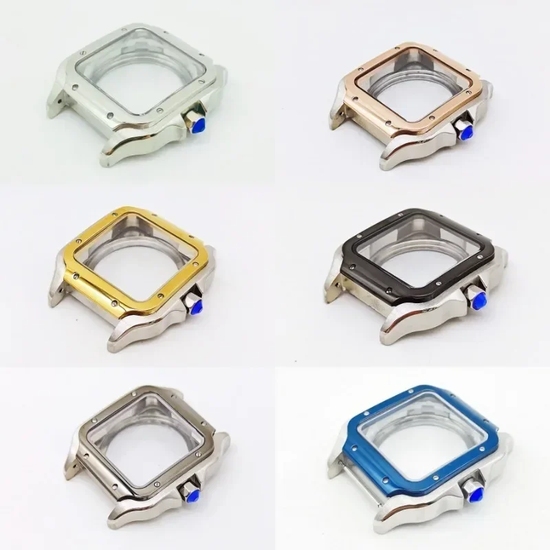 38mm Square Watch Case NH35 Accessory Stainless Steel Mineral Glass Suitable for NH35 NH36 Movement Watchband Parts New Case