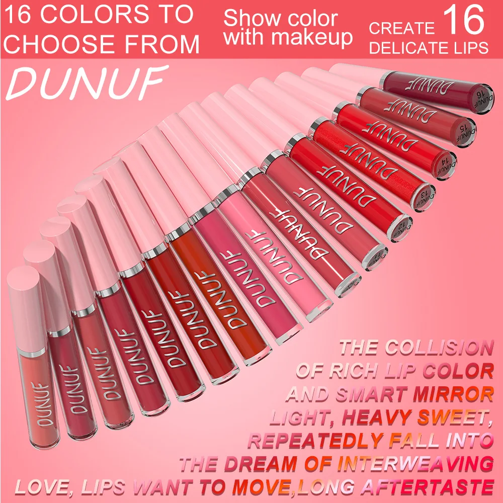 DUNUF High Quality Mirror Gloss Herorange Lipstick Lip Gloss Make-up Lightly Glass Moisturizing Plump Lip stick Lipgloss Gifts