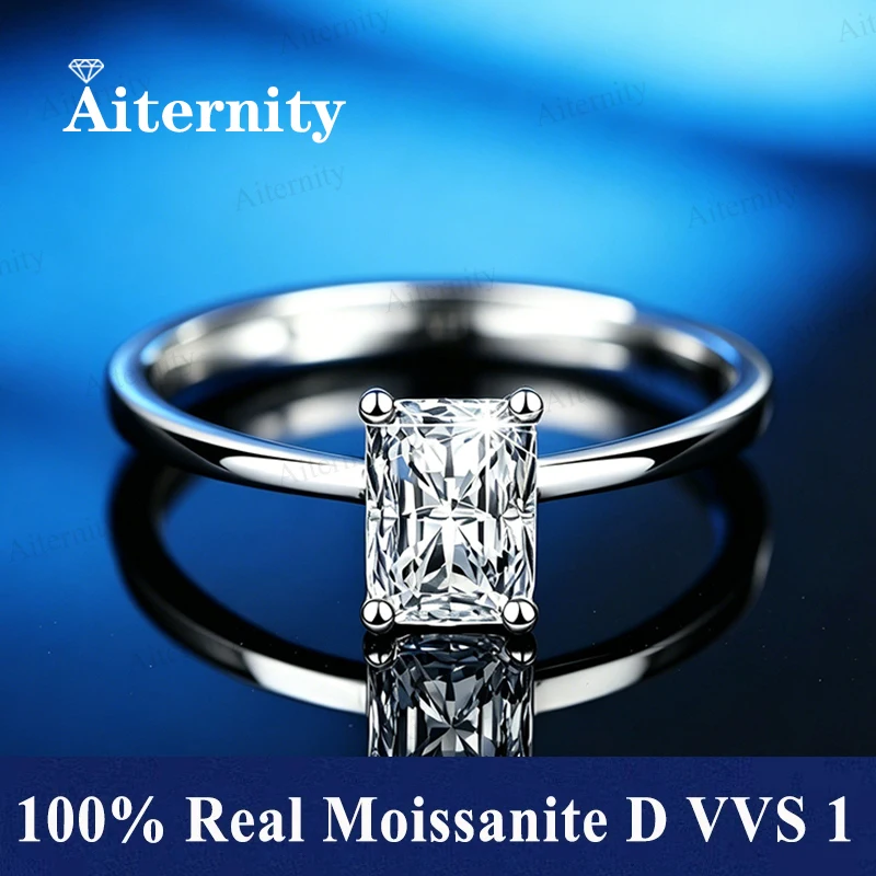 Verstellbarer Smaragdschliff-Ring mit Moissanit-Edelstein, S925 Sterlingsilber, Diamanttester-geprüft, funkelnder 18K Gold Herrenring – Detail 40