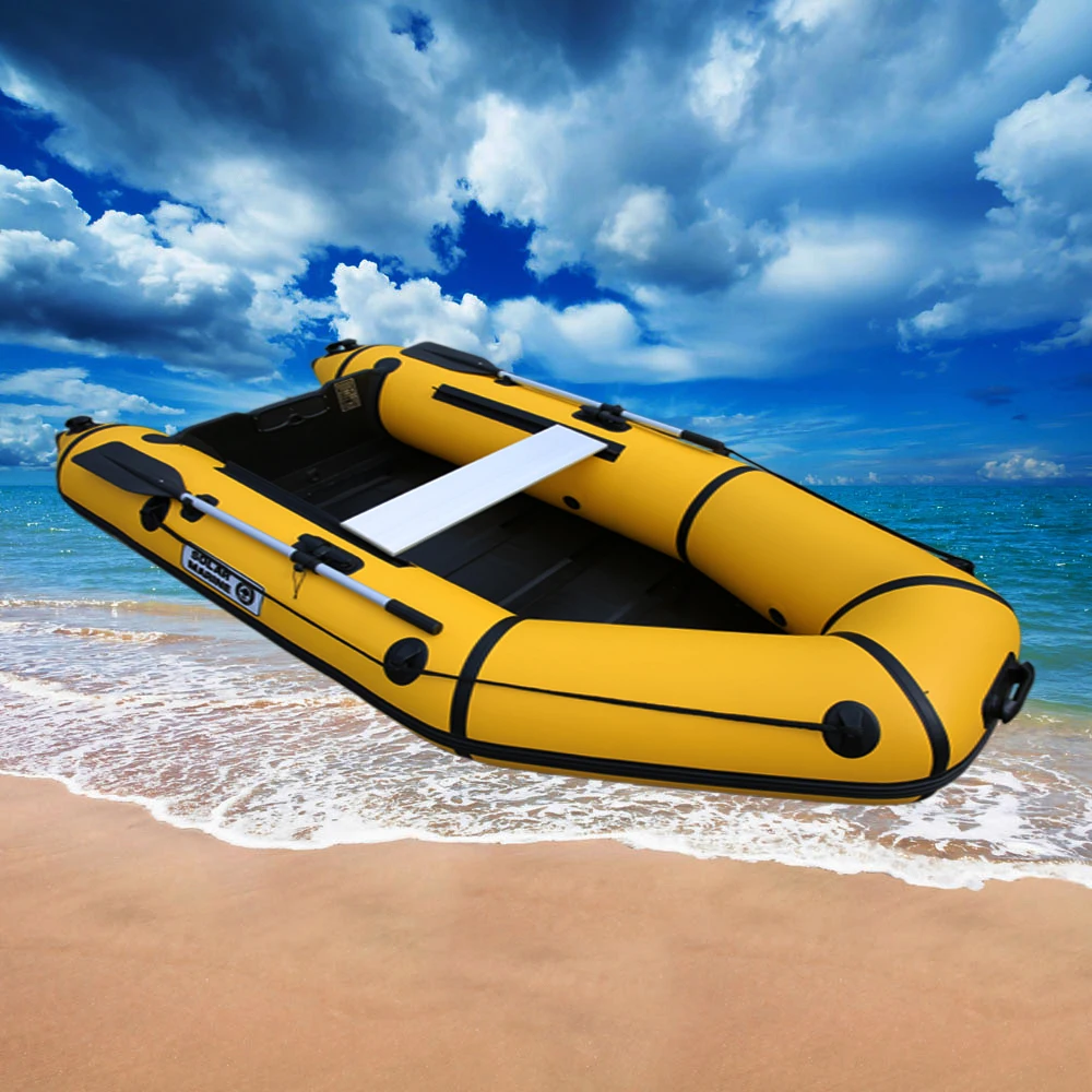 

3 Person 230cm PVC Inflatable Assault Boat Speed Yacht Dinghy Kayak Canoe Hovercraft Sailboat Surfing Sailing Board Floor Ship