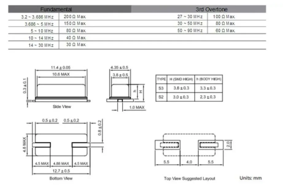 HC-49S Surface Mount Passive Crystal Oscillator Mixed Box, 4MHz–48MHz  each one 20pcs 49SMD 480PCS Box kit SMD Passive Crystal O