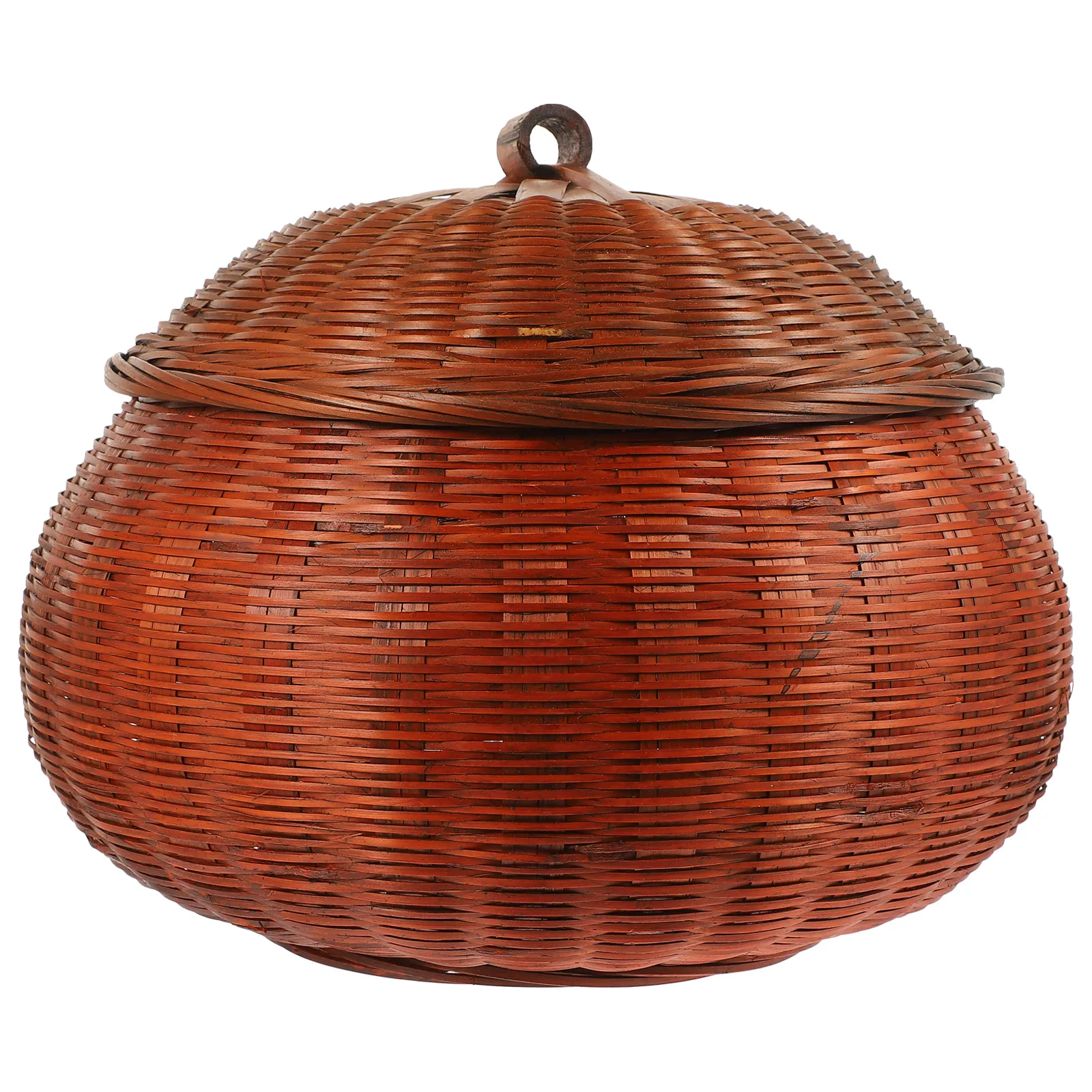 

New Year Candy Box Woven Storage Basket With Lid For Home Organization Sundries Holder Multi-Function Indoor Storage