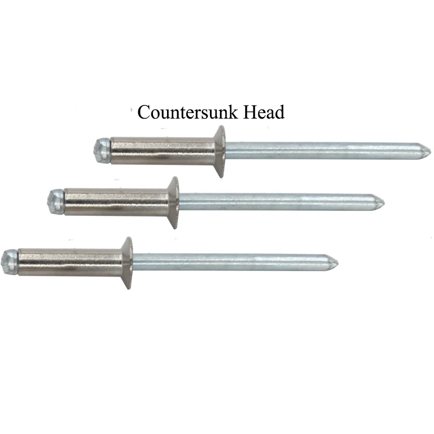 

M3 M5 M3*8 M3x8 M5*10 M5x10 304 Stainless Steel DIN7337 Self-Plugging Pull Nail POP CSK Countersunk Head Flat Head Blind Rivet