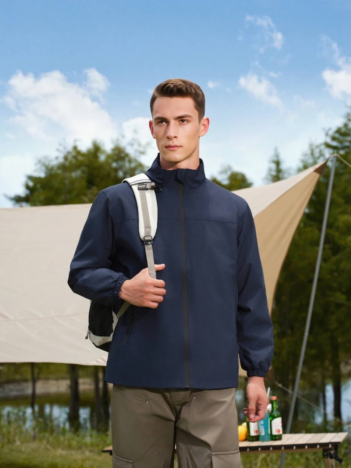 

Men's and Women's Warm Outdoor Jackets Spring and Autumn Windproof Stand-up Collar Long-sleeved Zipper Coat Brand Top