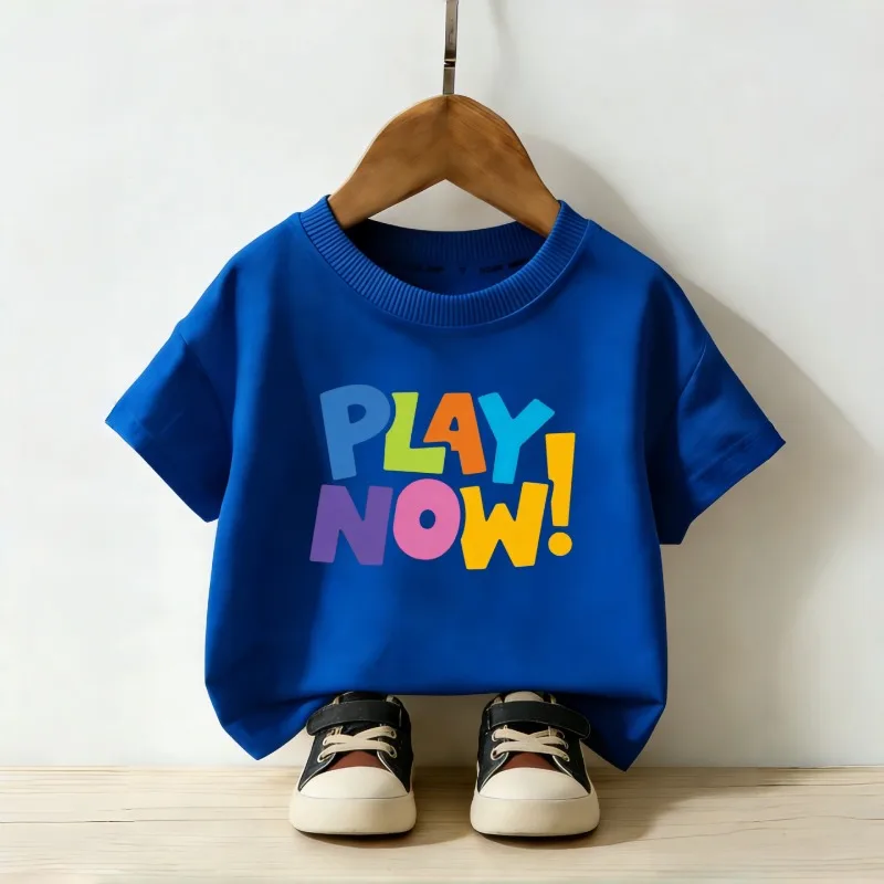 Simple Letter Printed Children's T-shirt New Personalized Parent-child Outfit Fashionable Casual Round Neck Daily T-shirt