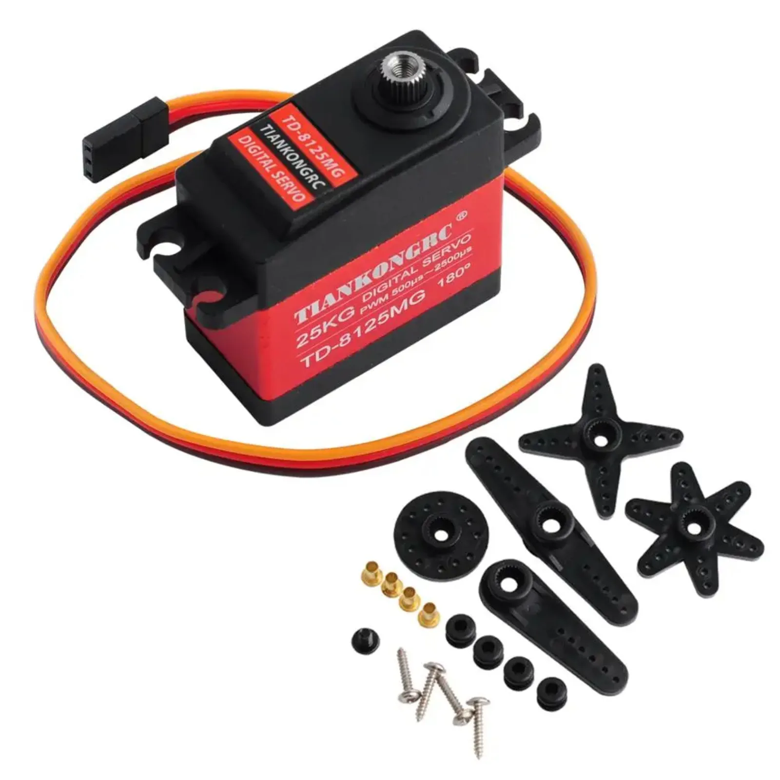 4 pièces étanche TD-8125 25KG servo numérique à couple élevé 360 °   Rotation pour robot/voiture RC