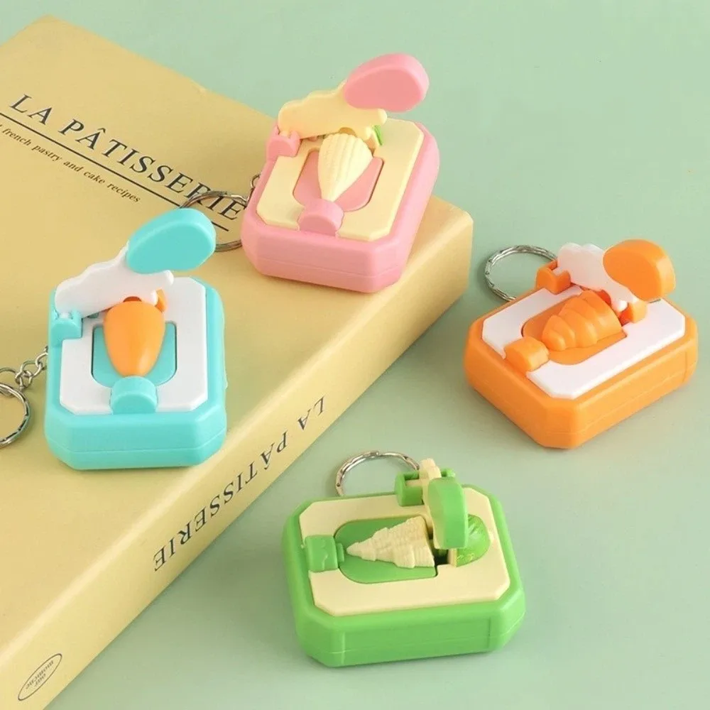 Cute Mini Cutting Carrot Keychain Plastic Material Fruit Design Creative Stress-relieving Keyring Corn Novelty
