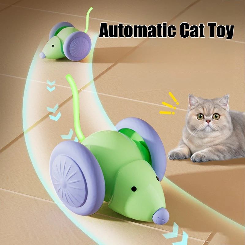 USB Charging Electric Mouse Cat Teaser Toy Automatic Moving Cats Interactive Toys Intelligent Obstacle Avoidance Kitten Toys