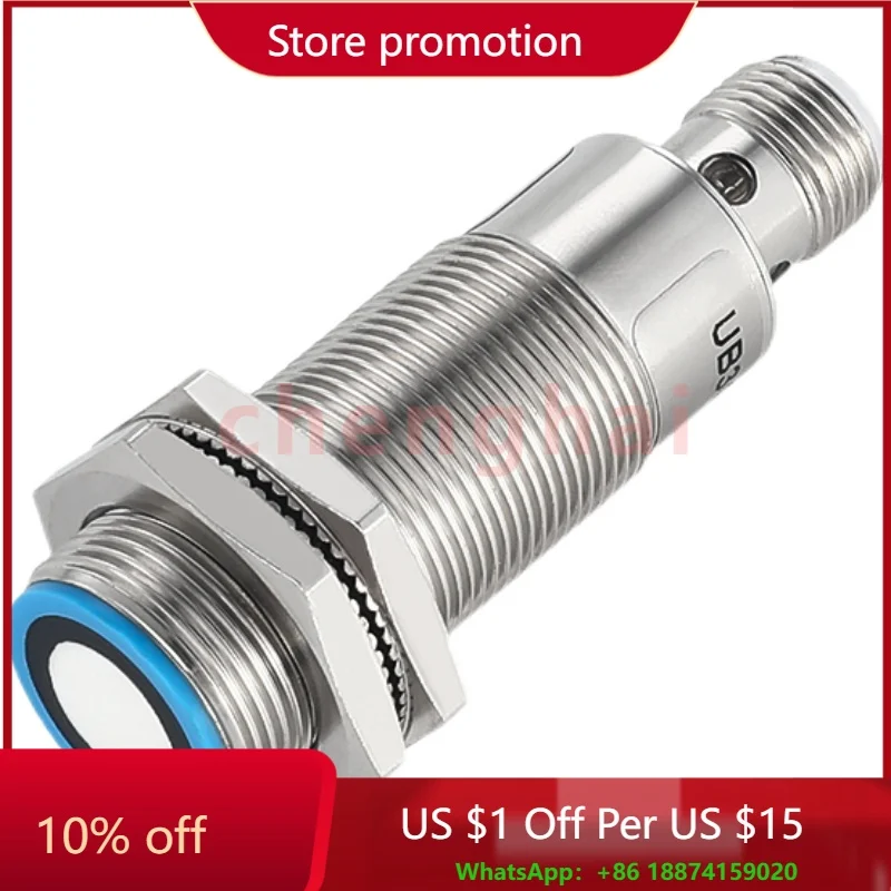 

High Precision IP67 for M18 Optical Ultrasonic Distance Measurement Sensor Small Blind 50mm Angle Millimeter Level 0.5MM Range