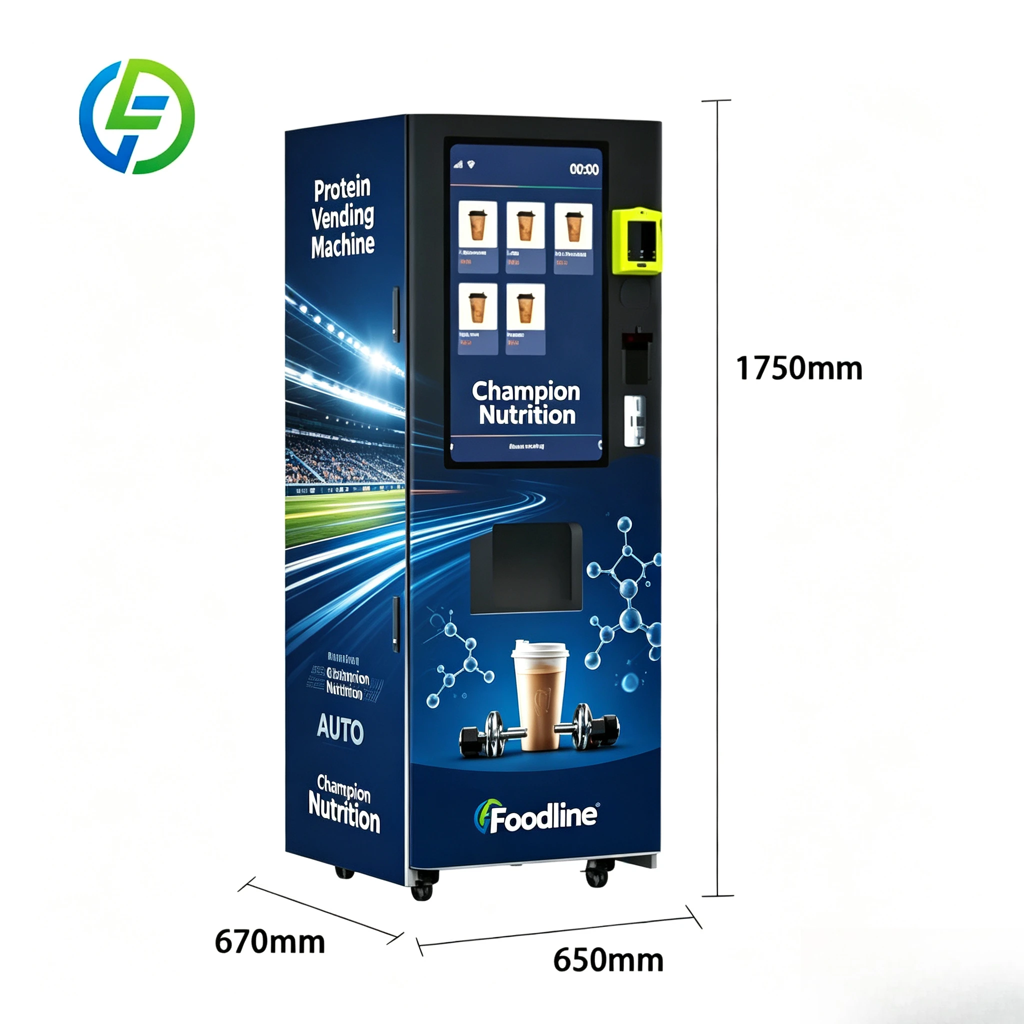 FoodLine Customized Smart Protein Shake Vending Machine for Gyms with Fast Mixing Cashless Payment and Zero Experience Operation