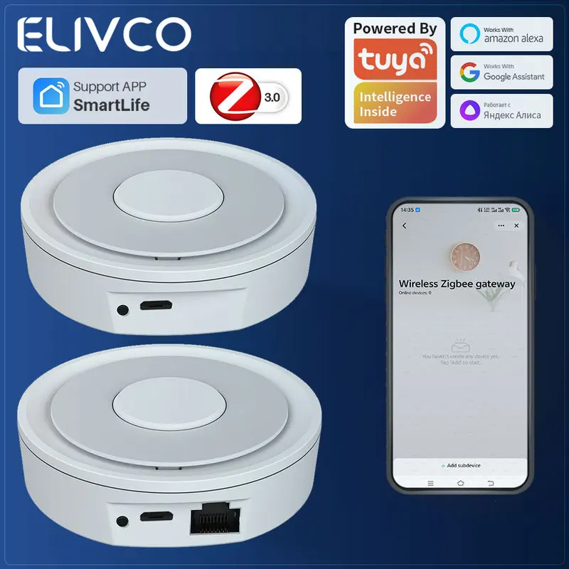 Zigbee Gateway Tuya HUB Wireless Bridge Smart Home Remote Control Zigbee 3.0 Protocol Smart Life Works With Alexa Google Home