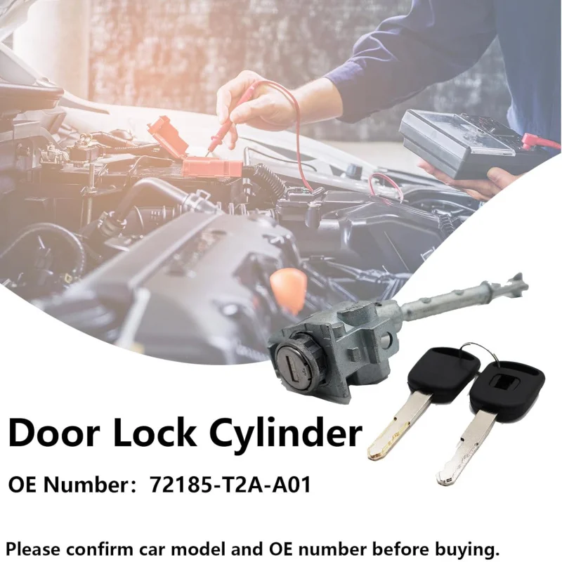 Front Door Lock Cylinder for Honda Accord 2013-2017 Replace 72185-T2A-A01