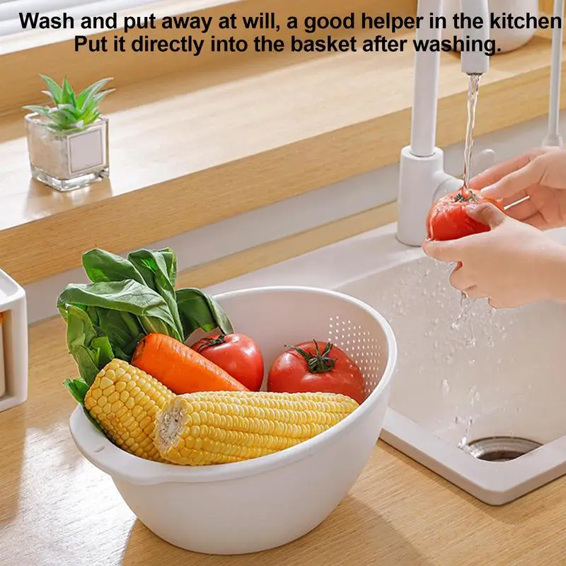الأرز غربال مصفاة بلاستيكية السلطانية المطبخ استنزاف سلة مصفاة السلطانية مع المصارف الجانبية مصفاة سلة تنظيف أدوات الشطف