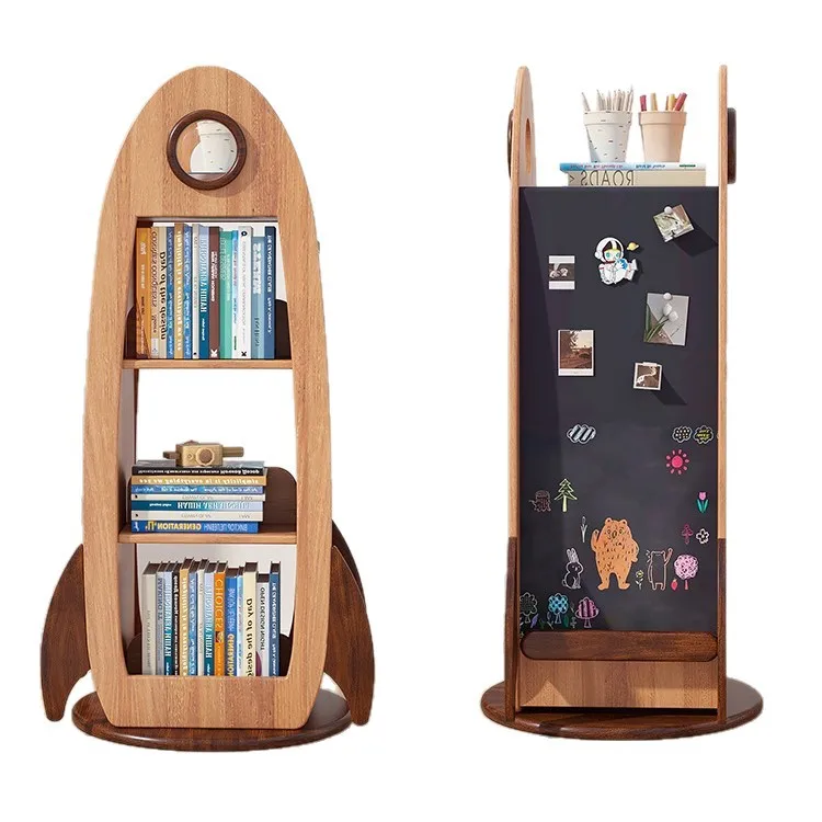 

Детская книжная полка из массива дерева, вращающаяся, для хранения книг и картинок, детский шкафчик для книг