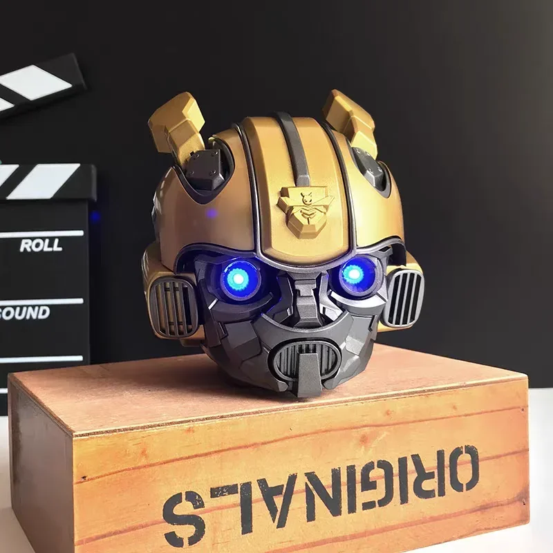 Transformers Bluetooth Speaker Bumblebee Helmet H2 With FM Radio Mini Subwoofer Speaker Portable Cartoon LED Support TF For Kids