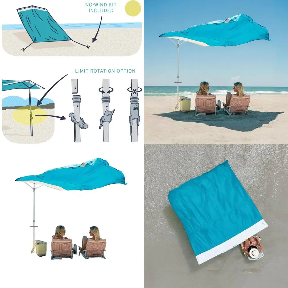 

Wind-Driven Lightweight Beach Umbrella: Easy Setup, UV 50+ Protection